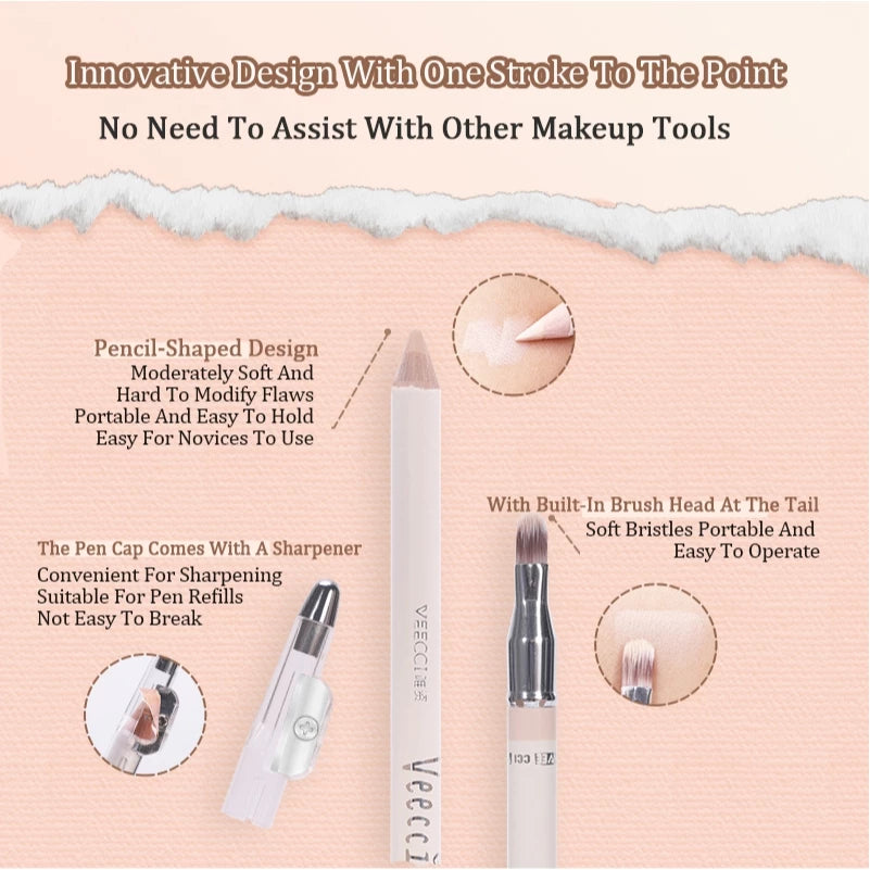 Veecci Concealer Highlight Pen Brighten Painting Eye Bags Multipurpose Portable Cosmetic 2.3g