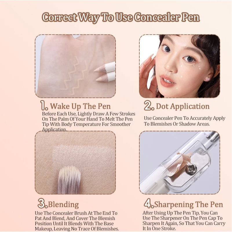 Veecci Concealer Highlight Pen Brighten Painting Eye Bags Multipurpose Portable Cosmetic 2.3g