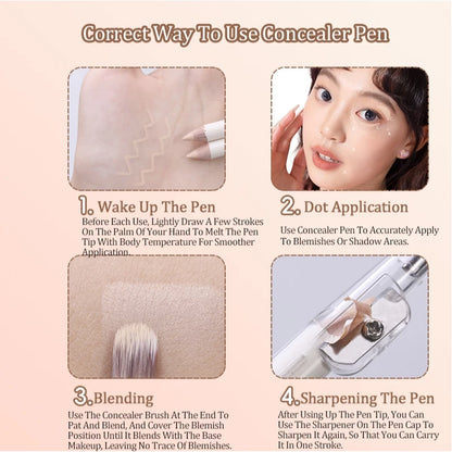 Veecci Concealer Highlight Pen Brighten Painting Eye Bags Multipurpose Portable Cosmetic 2.3g