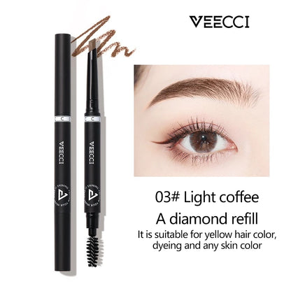 VEECCI Extremely Fine Diamond Shaped Eyebrow Pencil Waterproof Long-Lasting And Sweat Resistant