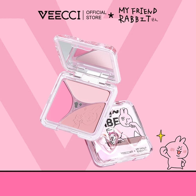 VEECCI Friend Rabbit Blush Palette With Silty Smooth Transparent Waterproof - 3 Color (7g)