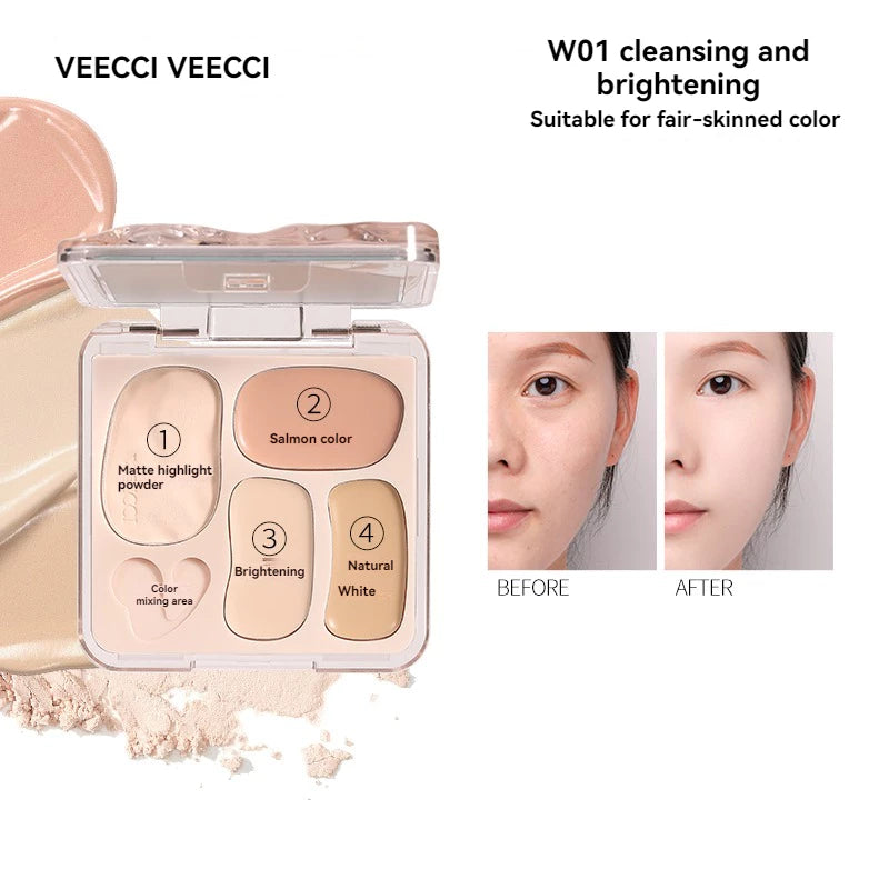 VEECCI Four Color Concealer Plate BB Cream Makeup Fundation