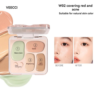 VEECCI Four Color Concealer Plate BB Cream Makeup Fundation