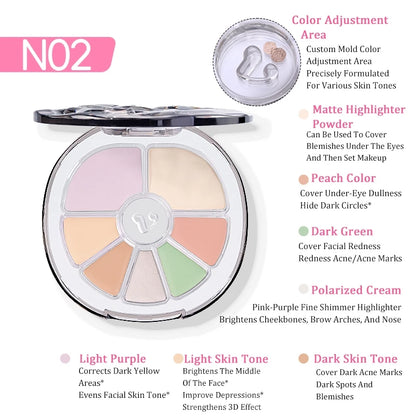 VEECCI silky smooth seven-color concealer palette conceals flaws without leaving any marks