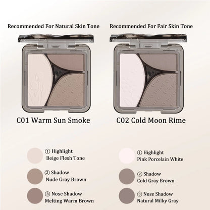 VEECCI Contour & Highlight Palette 3 In 1 Matte Nose Shadow Face Brightening Nature 8g