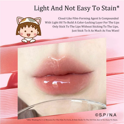 VEECCI X Chibi Maruko-Chan Lip Gloss 2 In 1 With Lip Brush Portable Long Lasting 2.5g