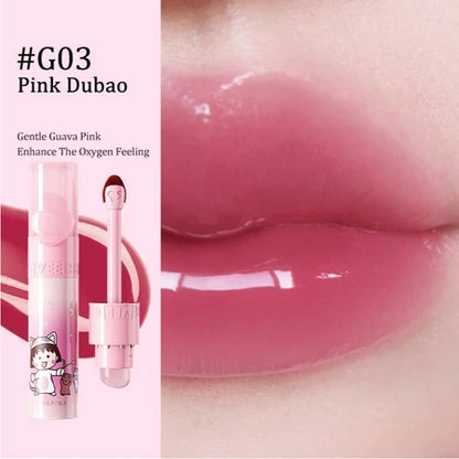 VEECCI X Chibi Maruko-Chan Lip Gloss 2 In 1 With Lip Brush Portable Long Lasting 2.5g