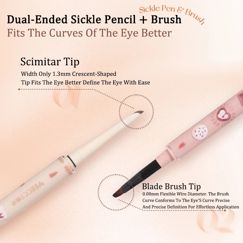 VEECCI Eyeliner Gel Texture Double-ended Smooth Not Easy To Smudge Waterproof and Sweat-proof 60mg