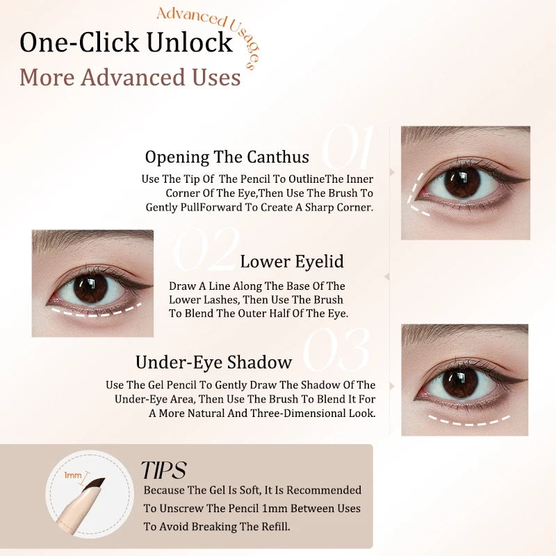 VEECCI Eyeliner Gel Texture Double-ended Smooth Not Easy To Smudge Waterproof and Sweat-proof 60mg