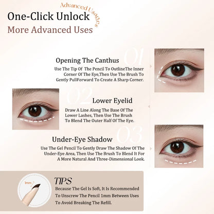 VEECCI Eyeliner Gel Texture Double-ended Smooth Not Easy To Smudge Waterproof and Sweat-proof 60mg