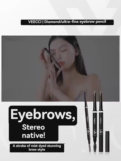 VEECCI Extremely Fine Diamond Shaped Eyebrow Pencil Waterproof Long-Lasting And Sweat Resistant