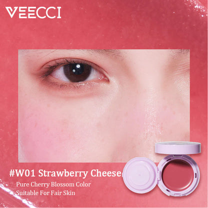 VEECCI X Chibi Maruko - Chan Blush Two Blush Paste Bring Powder Puff 3d Face Multipurpose Nature Blush Three Colors 3g/4.2g
