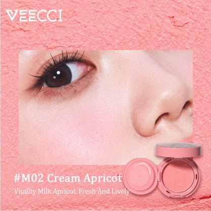 VEECCI X Chibi Maruko - Chan Blush Two Blush Paste Bring Powder Puff 3d Face Multipurpose Nature Blush Three Colors 3g/4.2g