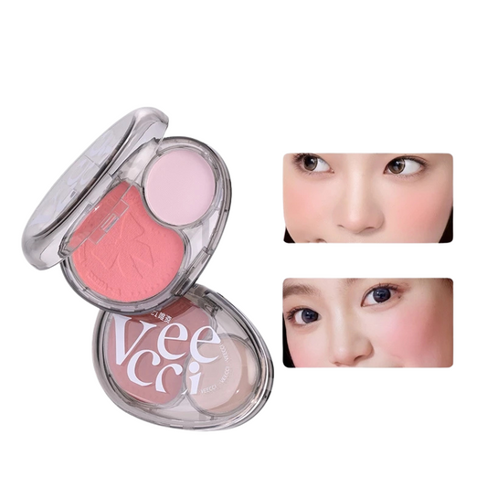 VEECCI Blush Highlight Two-color Mashed Potatoes Texture Whitening Lasting Nature 4.5g